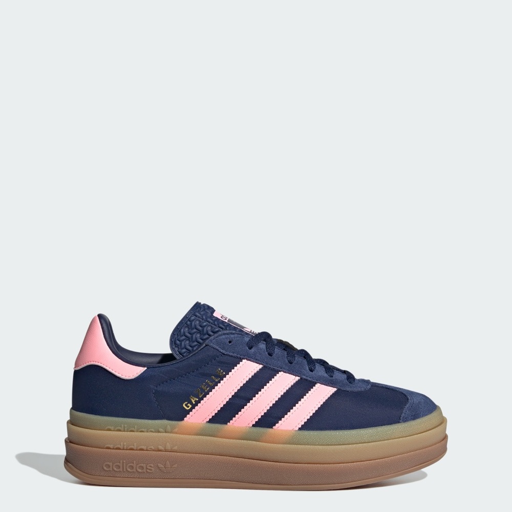 Adidas - Gazelle Bold Shoes, Women's Navy and Pink Platforms